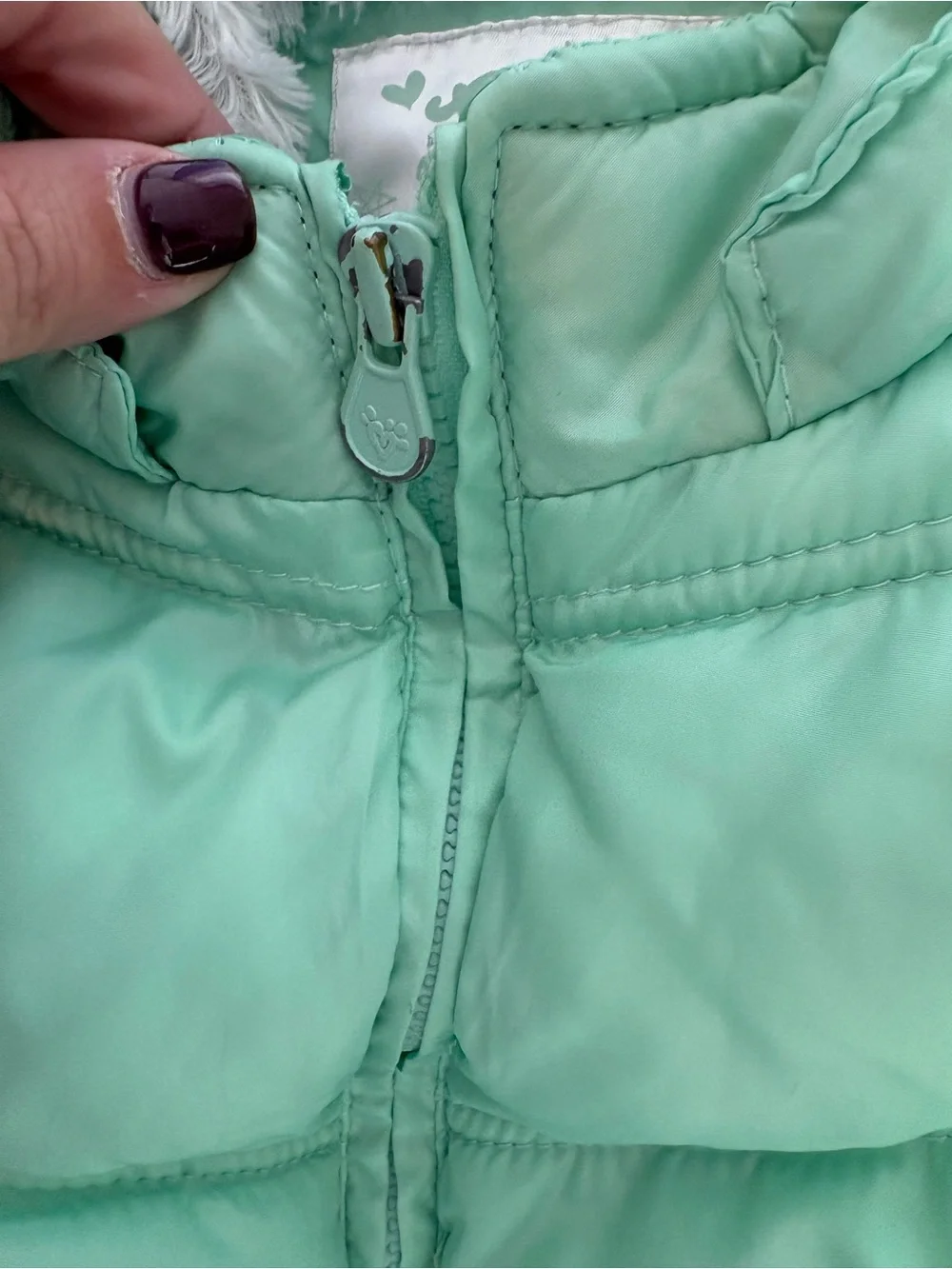 Justice Mint Green Quilted Puffer Jacket for Kids